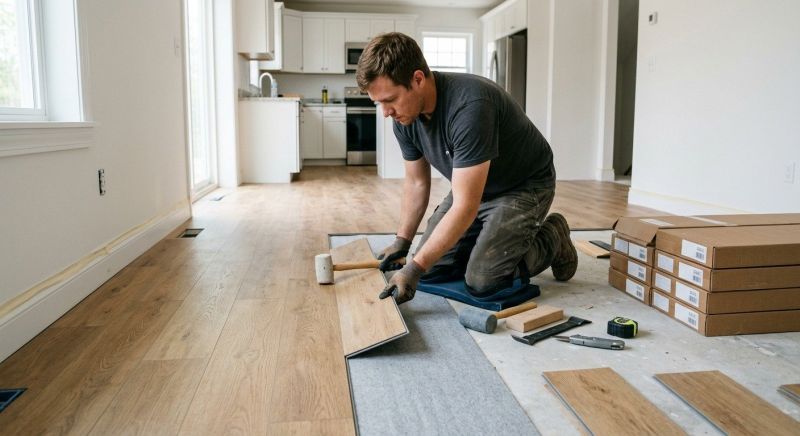 Vinyl Plank Floor Installation in Biddeford, ME
