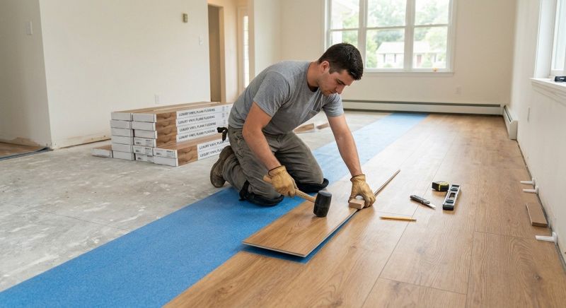 Vinyl Plank Floor Installation in Biddeford, ME